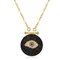 Black Stone Design Eye Necklace
