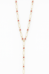 Design Red Eye Lariat Necklace