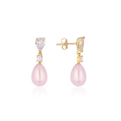 Pink Pearl Drop Earring