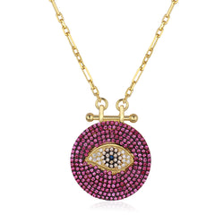 Purple Stone Design Eye Necklace