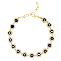 Dark Blue Enamel Eye Bracelet