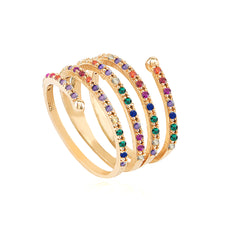 Rainbow Spiral Ring