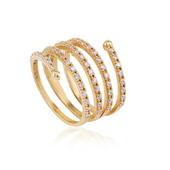 White Spiral Ring