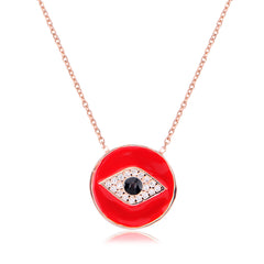 Red Enamel Eye Necklace