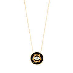 Black Enamel Eye Necklace