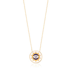 White Enamel Eye Necklace