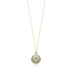 Turquoise Stone Eye Necklace