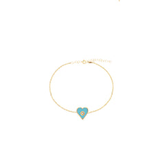 Minimal Blue Heart Bracelet