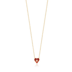 Minimal Red Heart Necklace