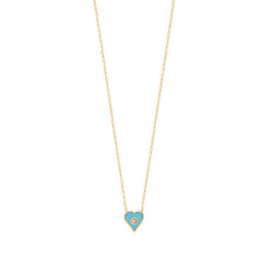 Minimal Blue Heart Necklace