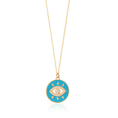 Yellow Enemal Eye Necklace