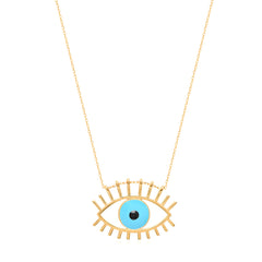 Blue Enamel Eye Necklace