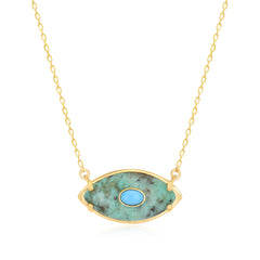 Turquoise Stone Eye Necklace
