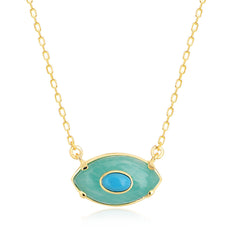 Turquoise Stone Eye Necklace