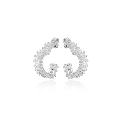 Baguette Stone Heart Earring