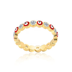 Thin Red Eye Ring