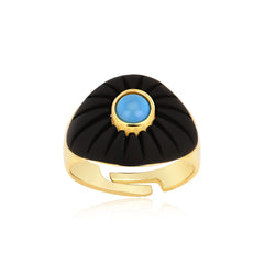 Black Painted Eye Ring