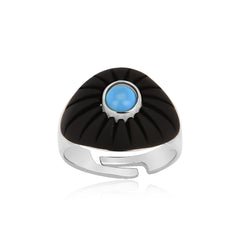 Black Painted Eye Ring