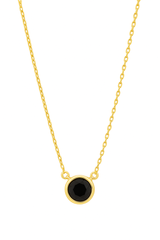 Minimal Black Stone Necklace