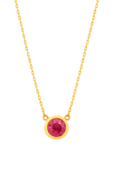 Minimal Pink Stone Necklace