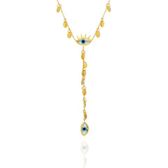 Opal Eye Lariat Necklace