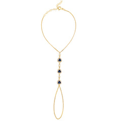 Dark Blue Stone Heart Hand Bracelet