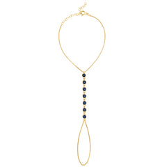Dark Blue Stone Hand Bracelet