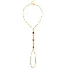 Orange Drop Stone Hand Bracelet