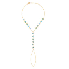 Aqua Stone Hand Bracelet