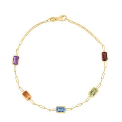 Rainbow Baguette Stone Bracelet