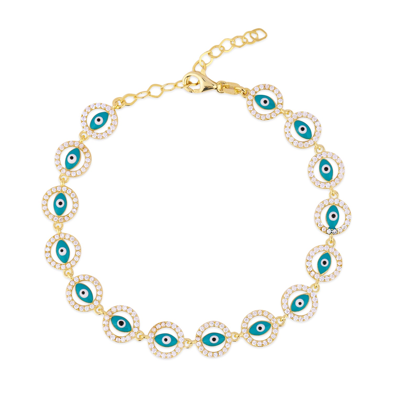 Blue Enamel Eye Bracelet
