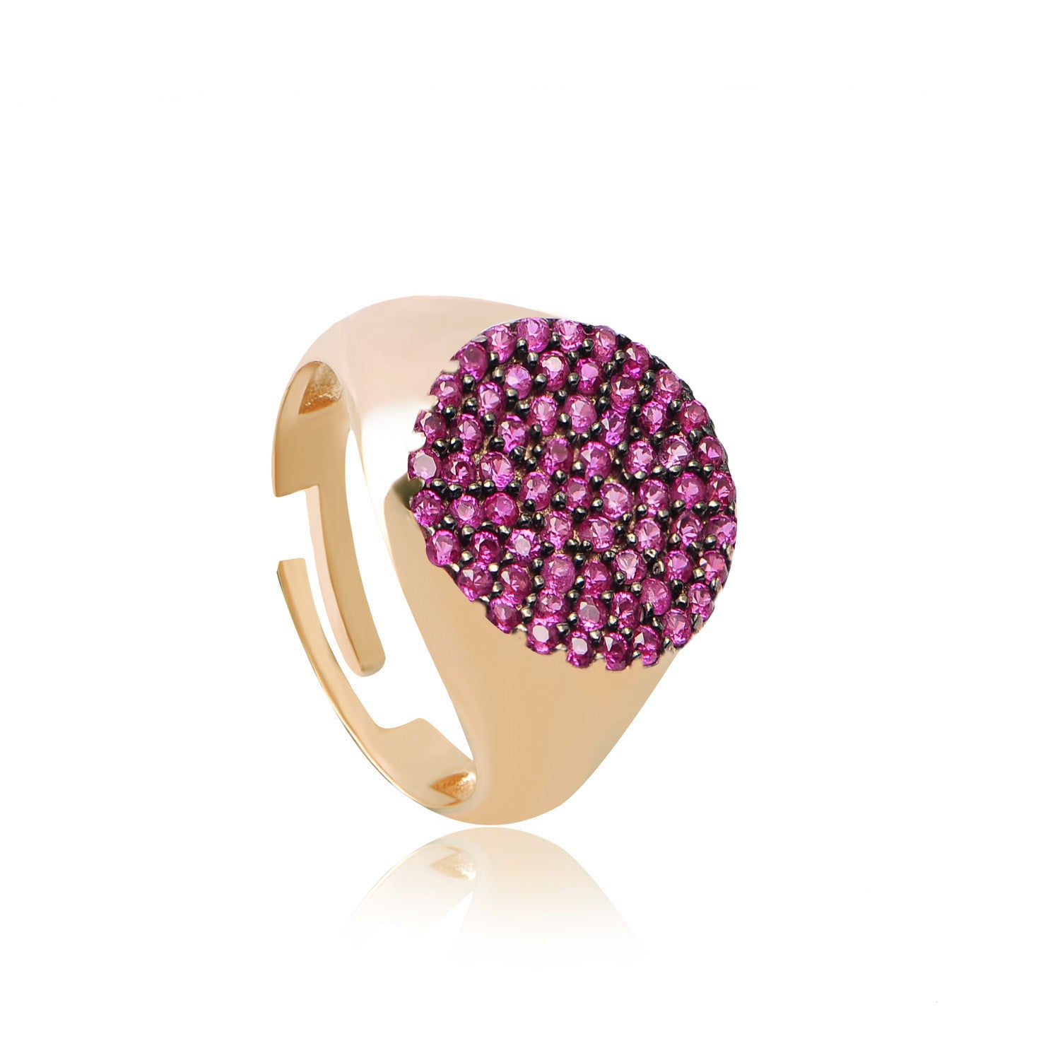 Pink Stone Round Ring