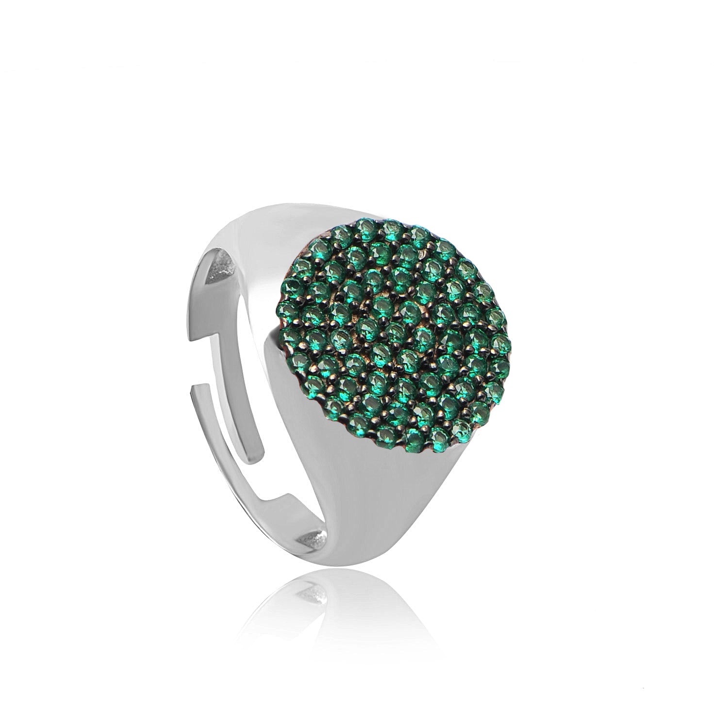 Green Stone Round Ring