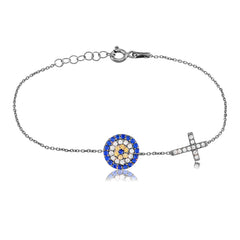 Evil Eye with Cross Bracelet