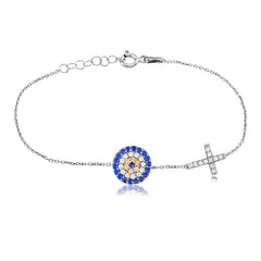 Evil Eye with Cross Bracelet