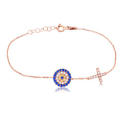 Evil Eye with Cross Bracelet