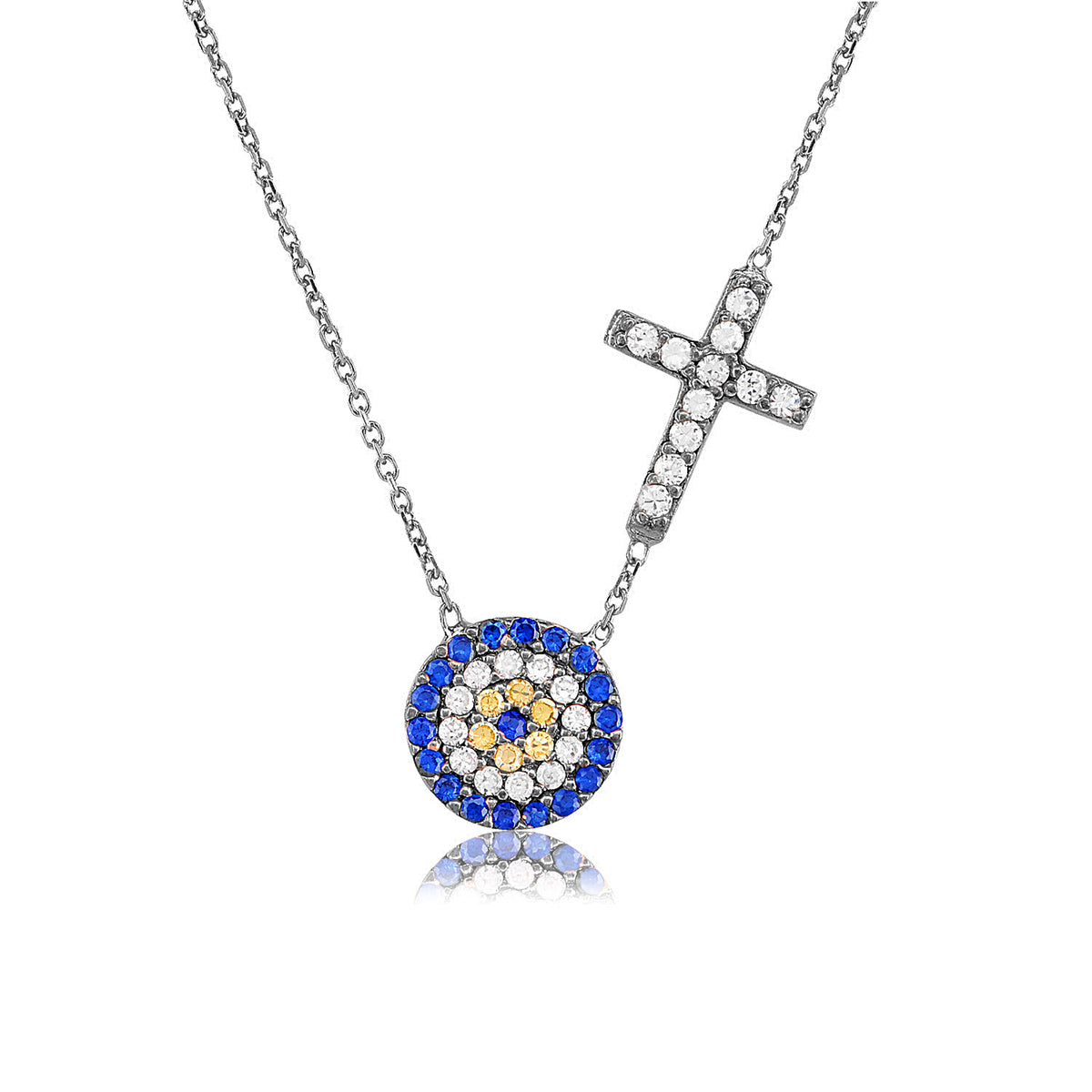 Evil Eye with Cross Necklace