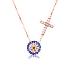 Evil Eye with Cross Necklace