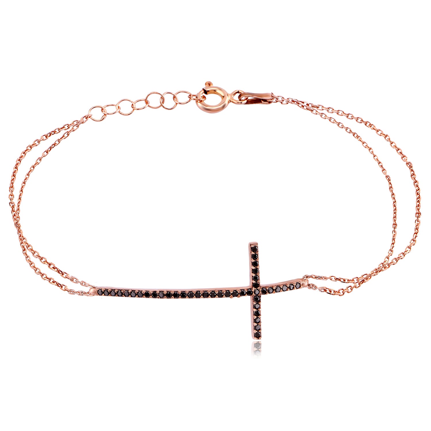 Two Chain Cross Bracelet