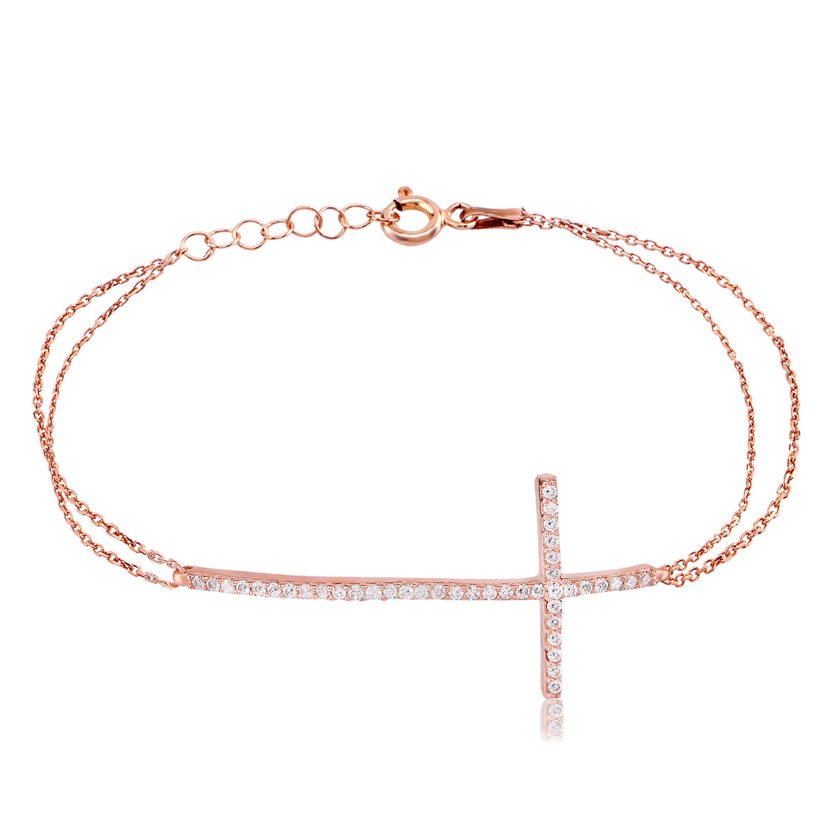 Two Chain Cross Bracelet