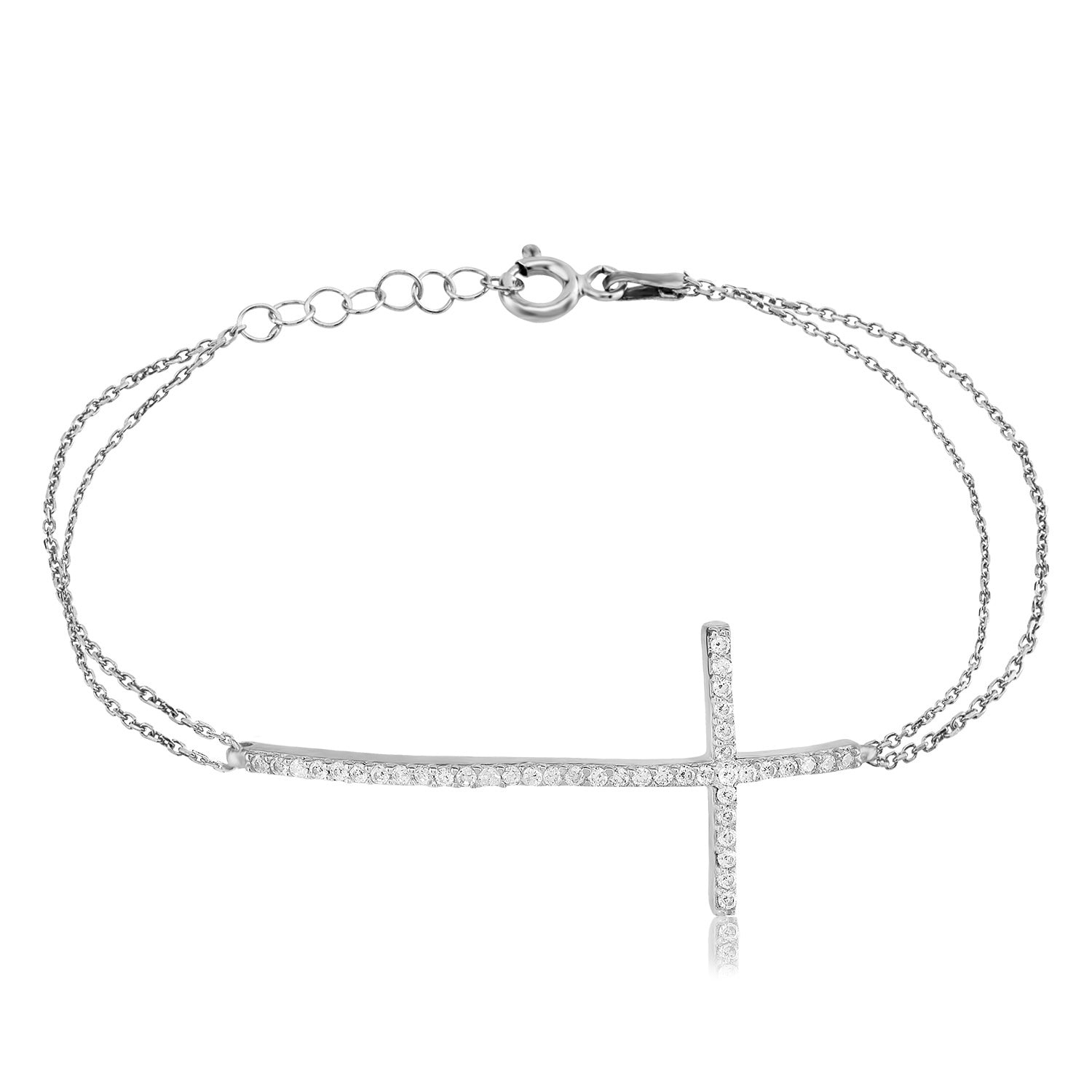 Two Chain Cross Bracelet