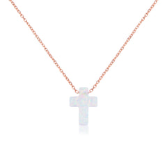 Opal Cross Necklace