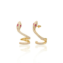 Red Eye Snake Earcuff Earring