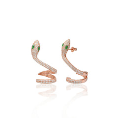 Green Eye Snake Earcuff Earring