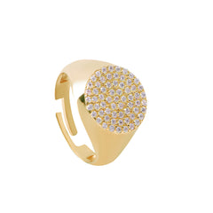 White Stone Round Ring