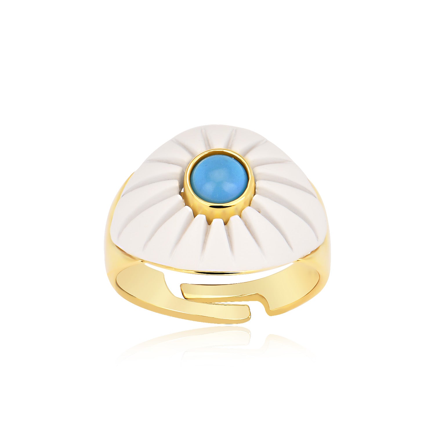 White Painted Eye Ring