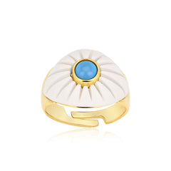 White Painted Eye Ring