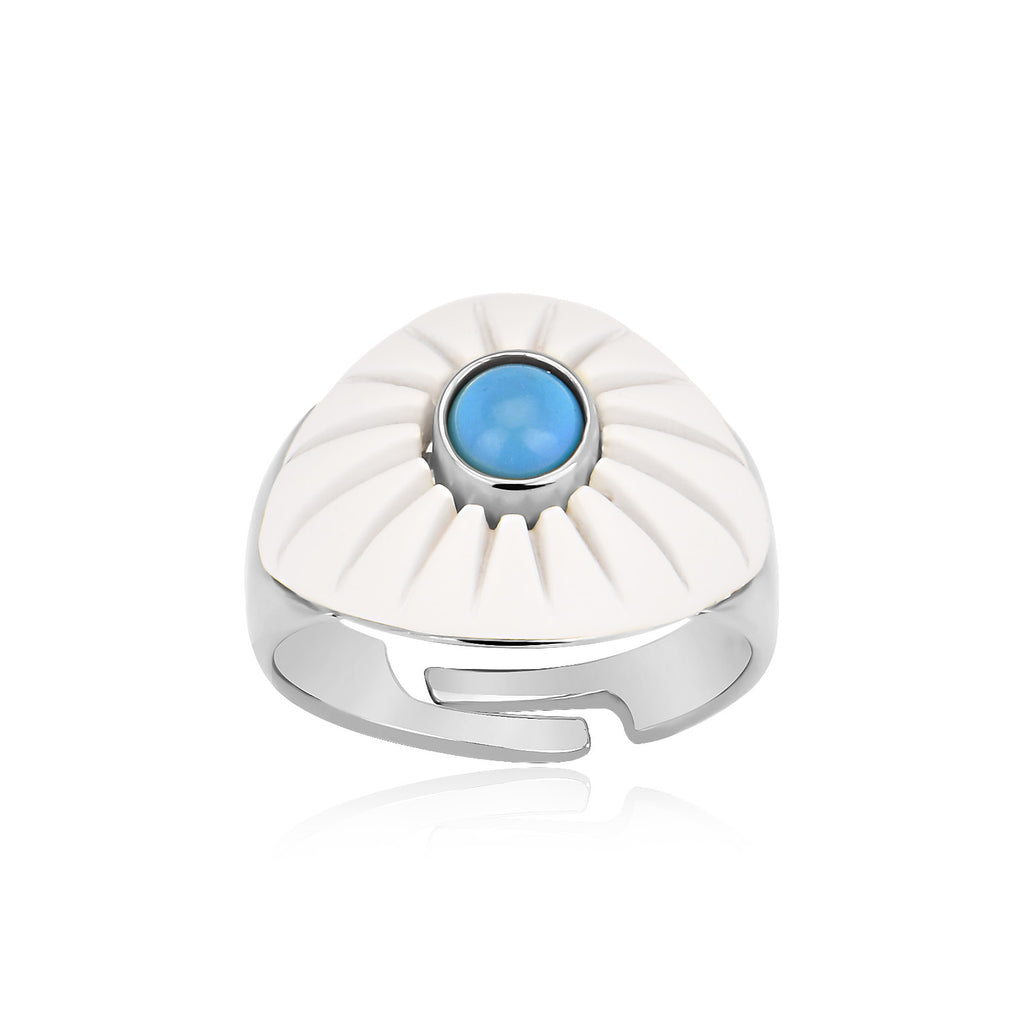 White Painted Eye Ring