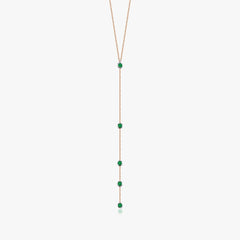 Green Stone Lariat Necklace