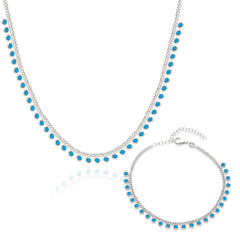 Turquoise Round Stone Set